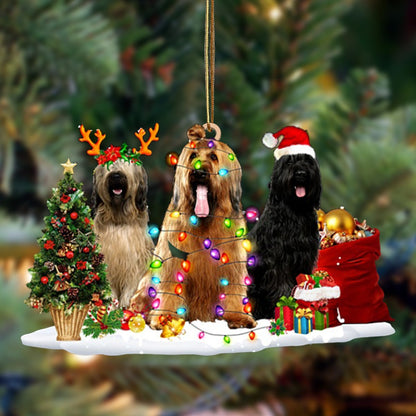 Briard-Christmas Dog Friends Hanging Christmas Plastic Hanging Ornament, Christmas Ornament Gift, Christmas Gift, Christmas Decoration
