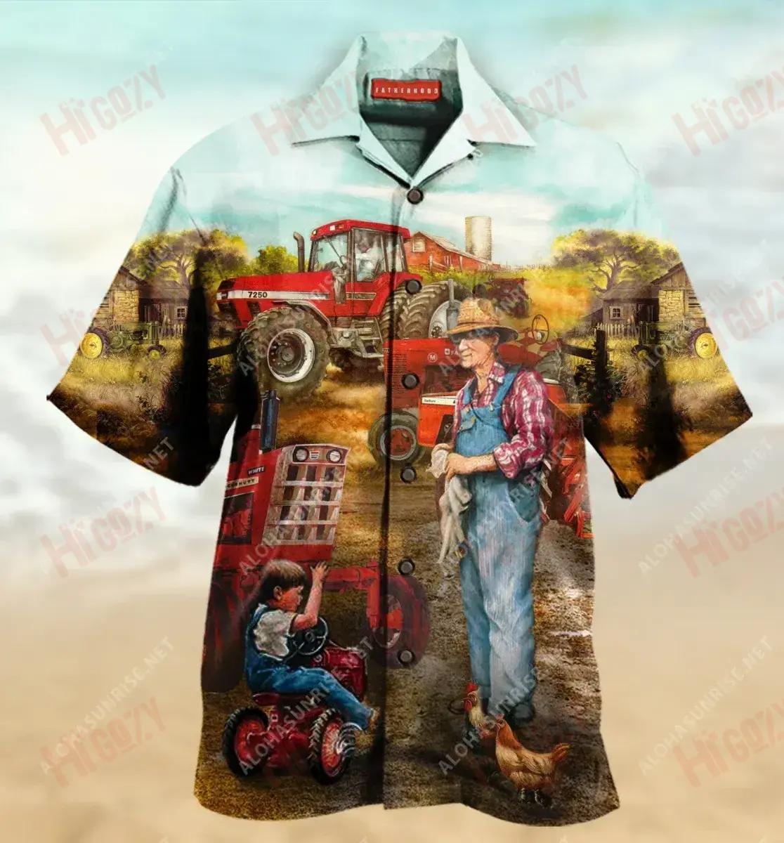 Aithreachas Uafásach san bhFeirm Léine Haváise Unisex Caitheamh aimsire Gearr Muinchille Léinte Haváís Saincheaptha Léinte Haváís do Mhná, Bronntanas Léine Haváís, Bronntanas Nollag