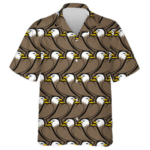 Angry Bald Eagle With Brown Feathers Hawaiian Shirt, Hawaiian For Gift