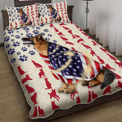 German Shepherd Dog Wrapped In Glory Quilt Bedding Set  Bedroom Set Bedlinen 3D ,Bedding Christmas Gift,Bedding Set Christmas
