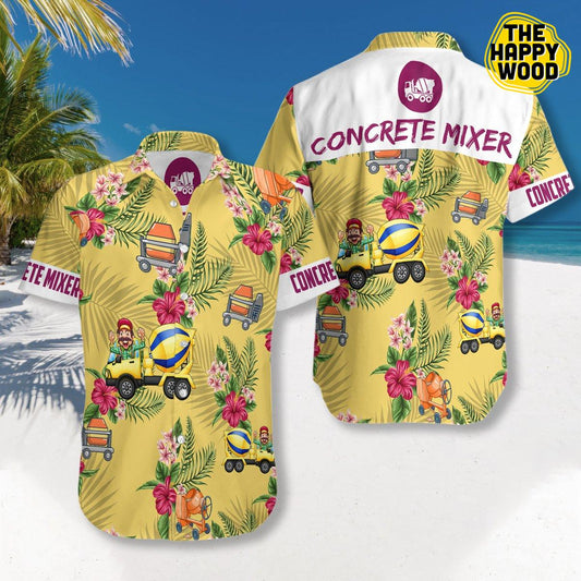 Concrete Mixer Hawaiian Hawaii Shirt, Hwaiian For Gift