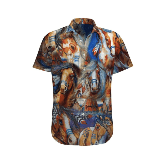 Hippie Horse Background Design Hawaiian Shirt, Hawaiian For Gift