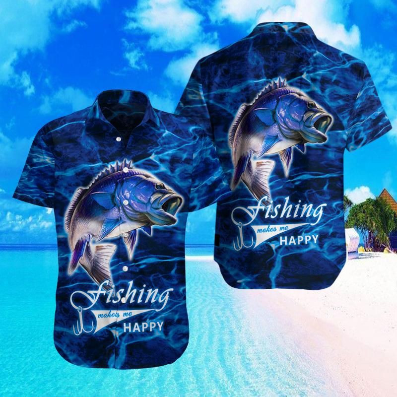 Bass Fishing Hawaiian Aloha Shirt Unisex Shorts Sleeve Colorful Hawaiian Shorts Beach Short Sleeve,Hawaiian Shirt Gift, Christmas Gift