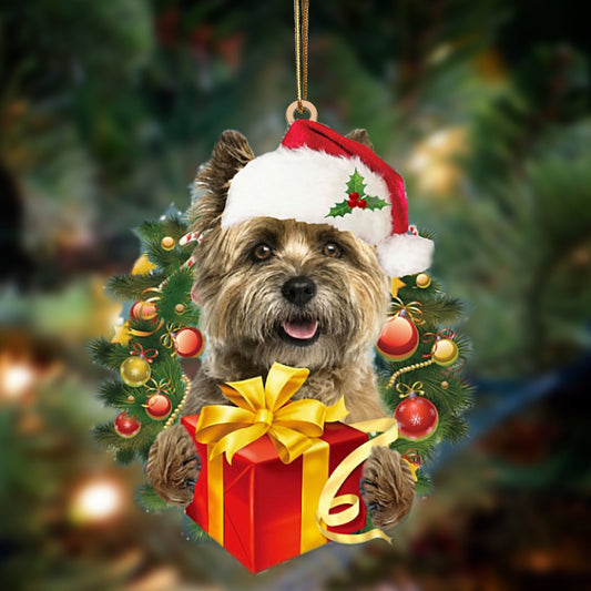 Cairn Terrier-Dogs give gifts Hanging Christmas Plastic Hanging Ornament, Happy Christmas Ornament, Christmas Gift, Christmas Decoration