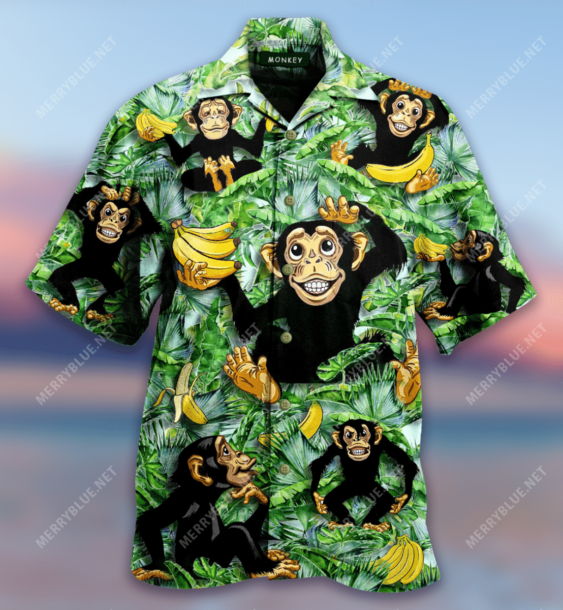 Naughty Monkey Moment Hawaiian Aloha Shirt Hawaiian Shorts Beach Short Sleeve, Hawaiian Shirt Gift, Christmas Gift