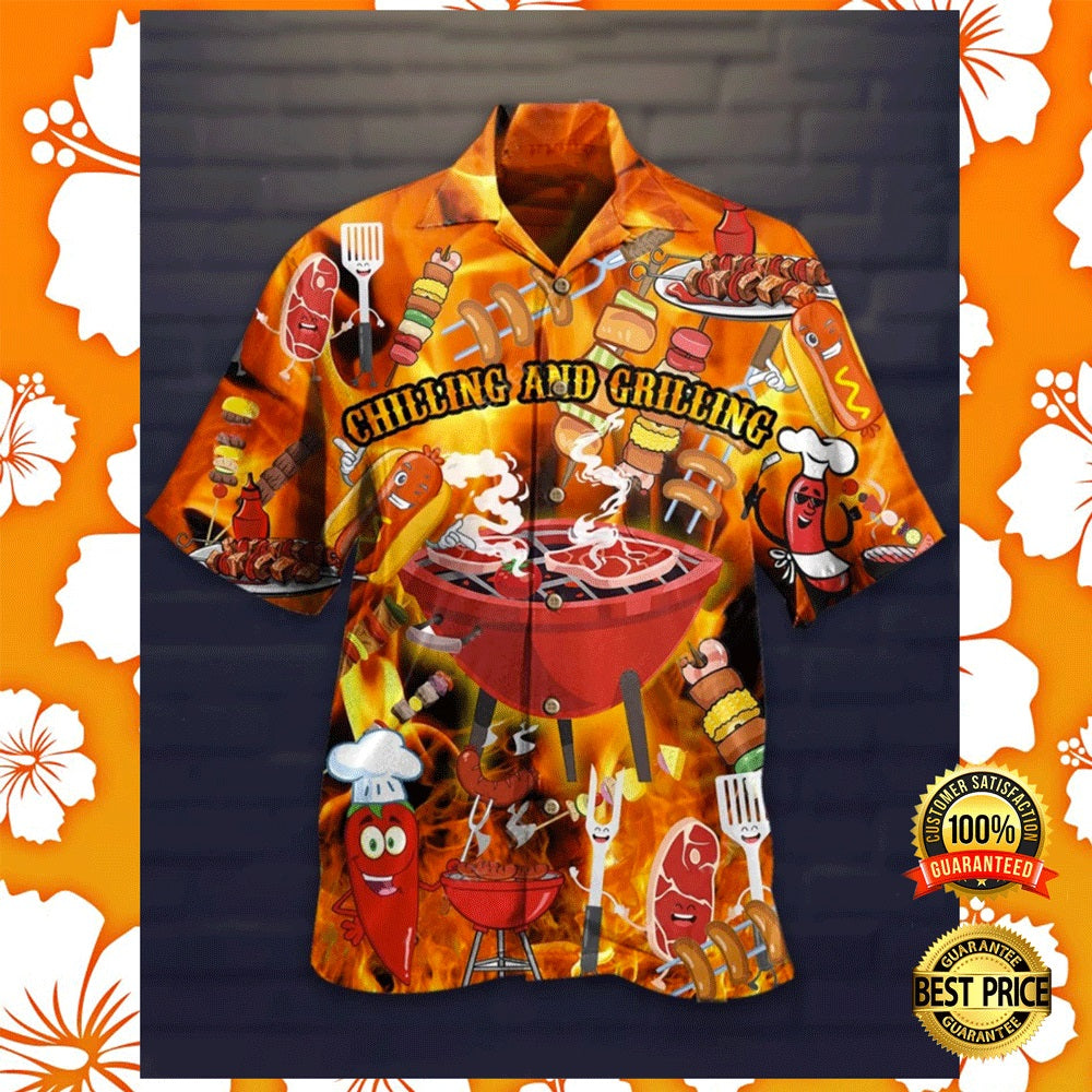 Chilling And Grilling Hawaiian Shirt_Hawaiian Shirt Gift, Christmas Gift