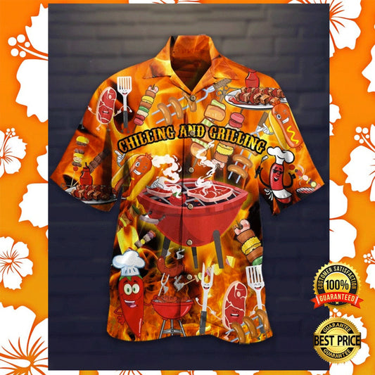 Chilling And Grilling Hawaiian Shirt_Hawaiian Shirt Gift, Christmas Gift