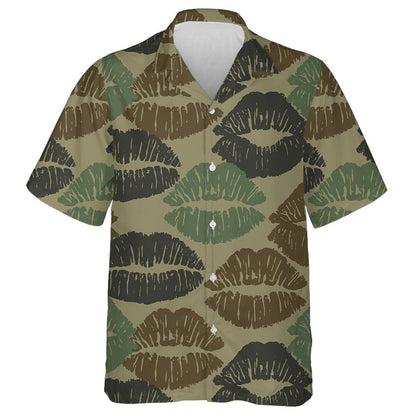 Camouflage Pattern Female Lips In Different Colors Hawaiian Shirt, Hawaiian Shirt Gift, Christmas Gift