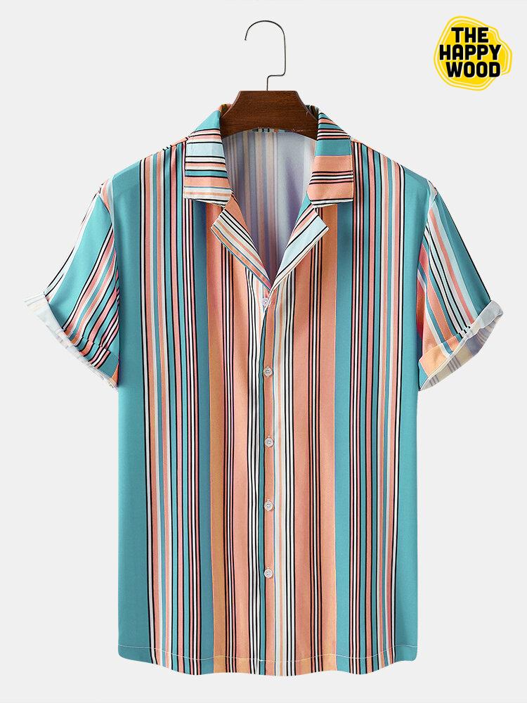Colorful Striped Hawaiian Hawaii Shirt, Hwaiian For Gift