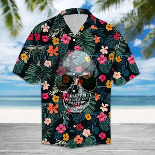 Cool Skull Spring Into Jungle Design Hawaiian Shirt,Hawaiian Shirt Gift, Christmas Gift