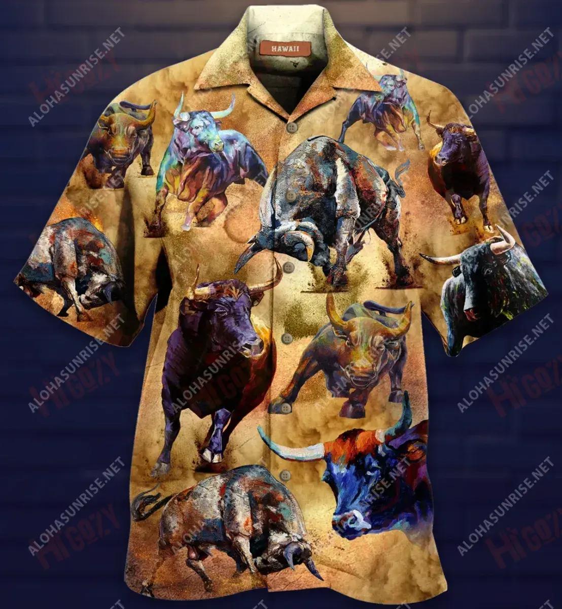 Ná praiseach leis an Tarbh Léine Haváise Unisex Muinchille Aigéin Gearr Muinchille Oirbheartaíochta Léinte haváís Léinte Greannmhar haváíais, Bronntanas Léine Haváís, Bronntanas Nollag