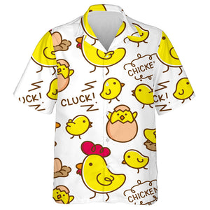 Baby Cute Yellow Chicken With Egg Hawaiian Shirt, Hawaiian For Gift