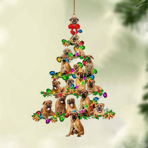 Boerboel-Christmas Tree Lights-Two Sided Christmas Plastic Hanging Ornament, Christmas Ornament Gift, Christmas Gift, Christmas Decoration