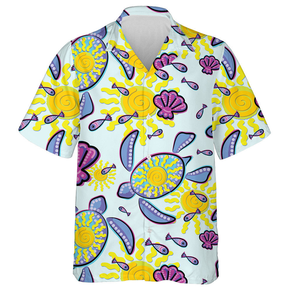 Teibí Glitch Turtar Farraige Aigéin Agus Léine Haváí Gréine, Bronntanas Léine Haváíais, Bronntanas Nollag