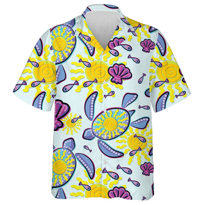 Teibí Glitch Turtar Farraige Aigéin Agus Léine Haváí Gréine, Bronntanas Léine Haváíais, Bronntanas Nollag