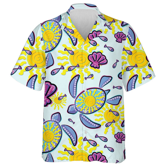 Teibí Glitch Turtar Farraige Aigéin Agus Léine Haváí Gréine, Bronntanas Léine Haváíais, Bronntanas Nollag