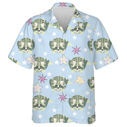 Cats And Stars Pastel Color Decoration Design Hawaiian Shirt, Hawaiian Shirt Gift, Christmas Gift