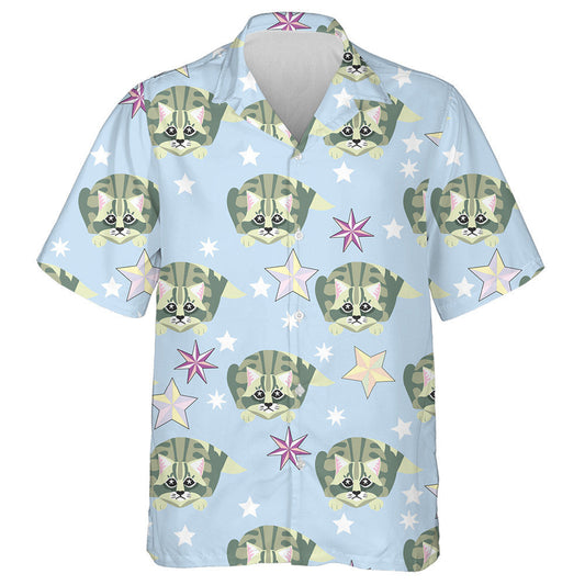 Cats And Stars Pastel Color Decoration Design Hawaiian Shirt, Hawaiian Shirt Gift, Christmas Gift