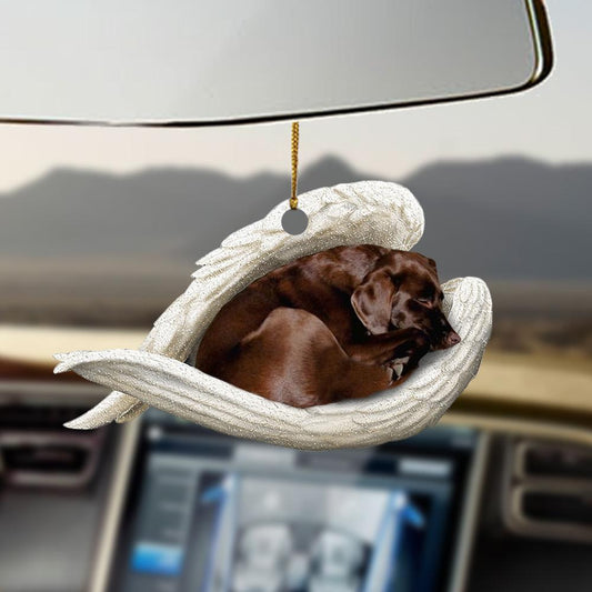 Chocolate Labrador Retriever Sleeping Angel Chocolate Lab Lovers Dog Moms Ornament, Christmas Gift,Christmas Decoration