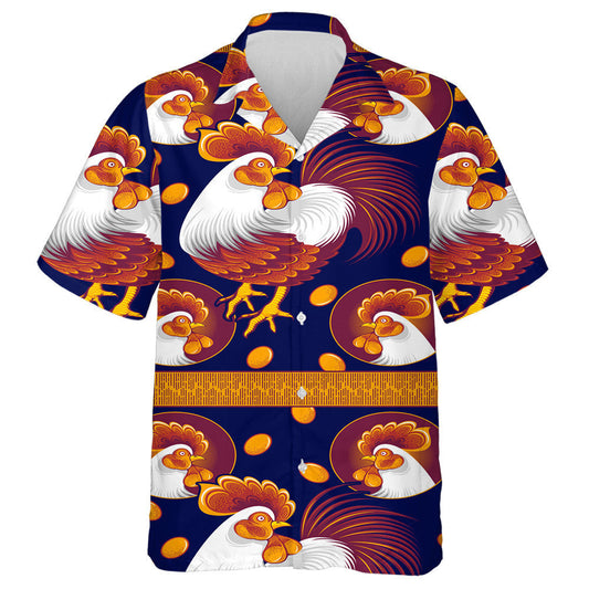 Chicken With Beautiful Feathers And Gold Eggs Hawaiian Shirt, Hawaiian Shirt Gift, Christmas Gift
