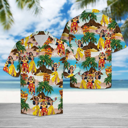 Summer Vacation Of African Beach Girl Pattern Hawaiian Shirt, Hawaiian Shirt Gift, Christmas Gift