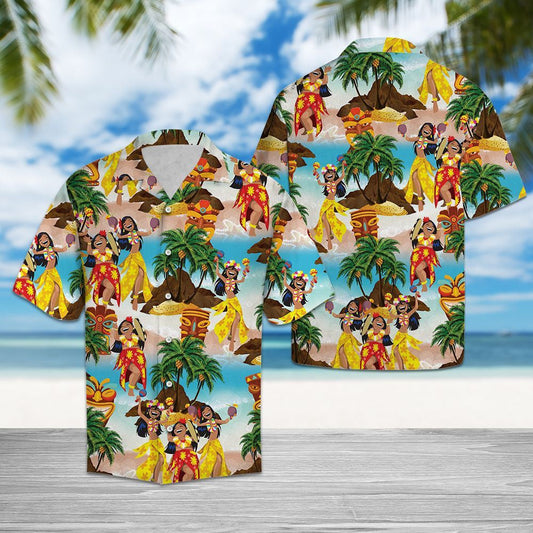 Summer Vacation Of African Beach Girl Pattern Hawaiian Shirt, Hawaiian Shirt Gift, Christmas Gift