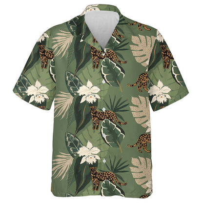 Jungle Abstract Lámh Tarraingthe Le Léine Haváíais Liopard, Haváís Le Bronntanas