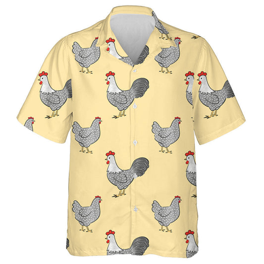 Chicken Farm With Roosters And Hens Hawaiian Shirt, Hawaiian For Gift