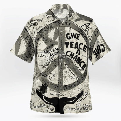 Athrú ar Shíocháin a thabhairt do Hippie Dubh Bán Dearadh Léine Haváís, Bronntanas Léine Haváíais, Bronntanas Nollag