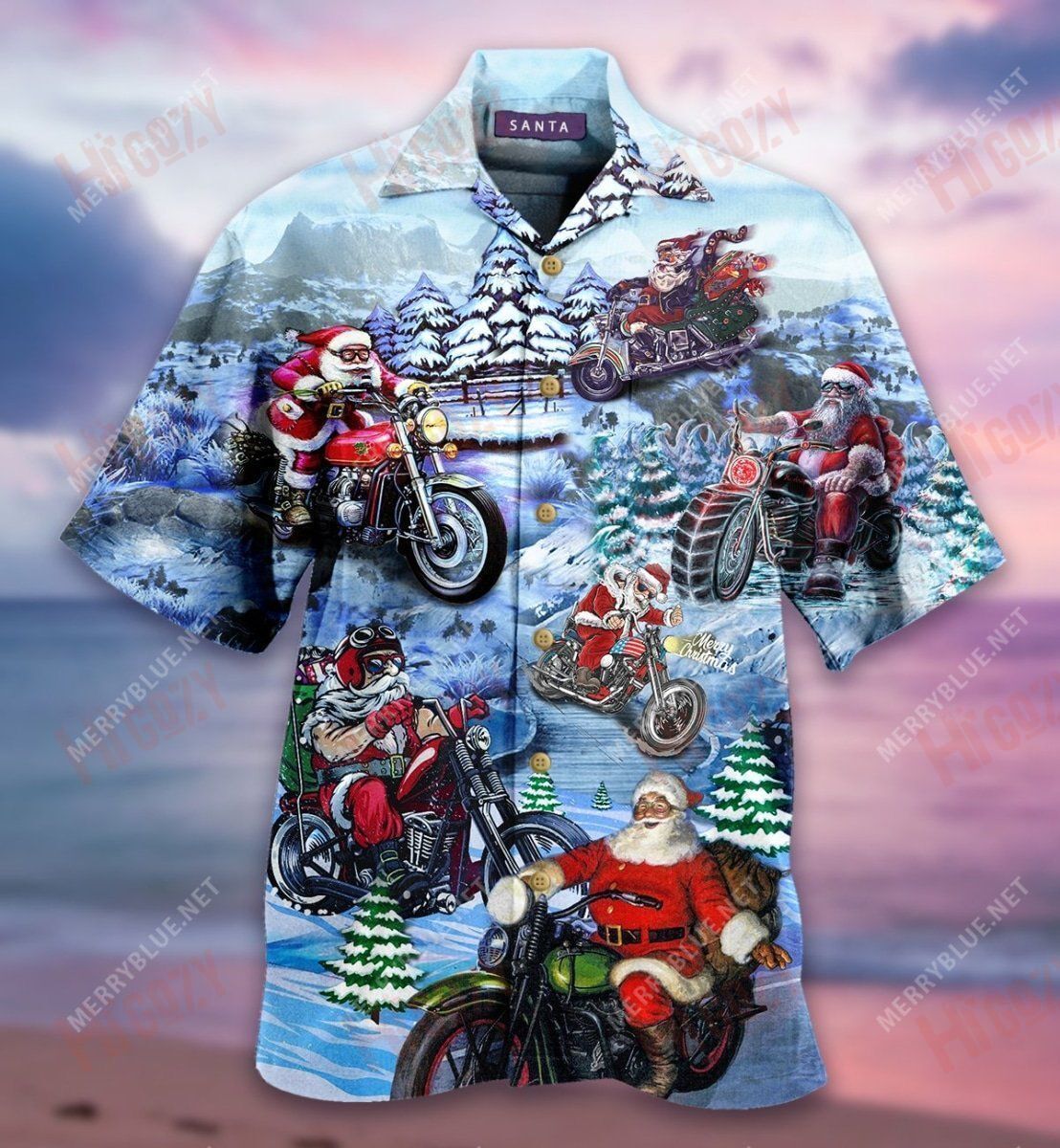 Ag Tiomáint Le Daidí na Nollag Léine Gearr Haváís Caitheamh aimsire Aloha Shirt Léinte Crazy Haváís Léinte Haváís do Mhná, Bronntanas Léine Haváís, Bronntanas Nollag