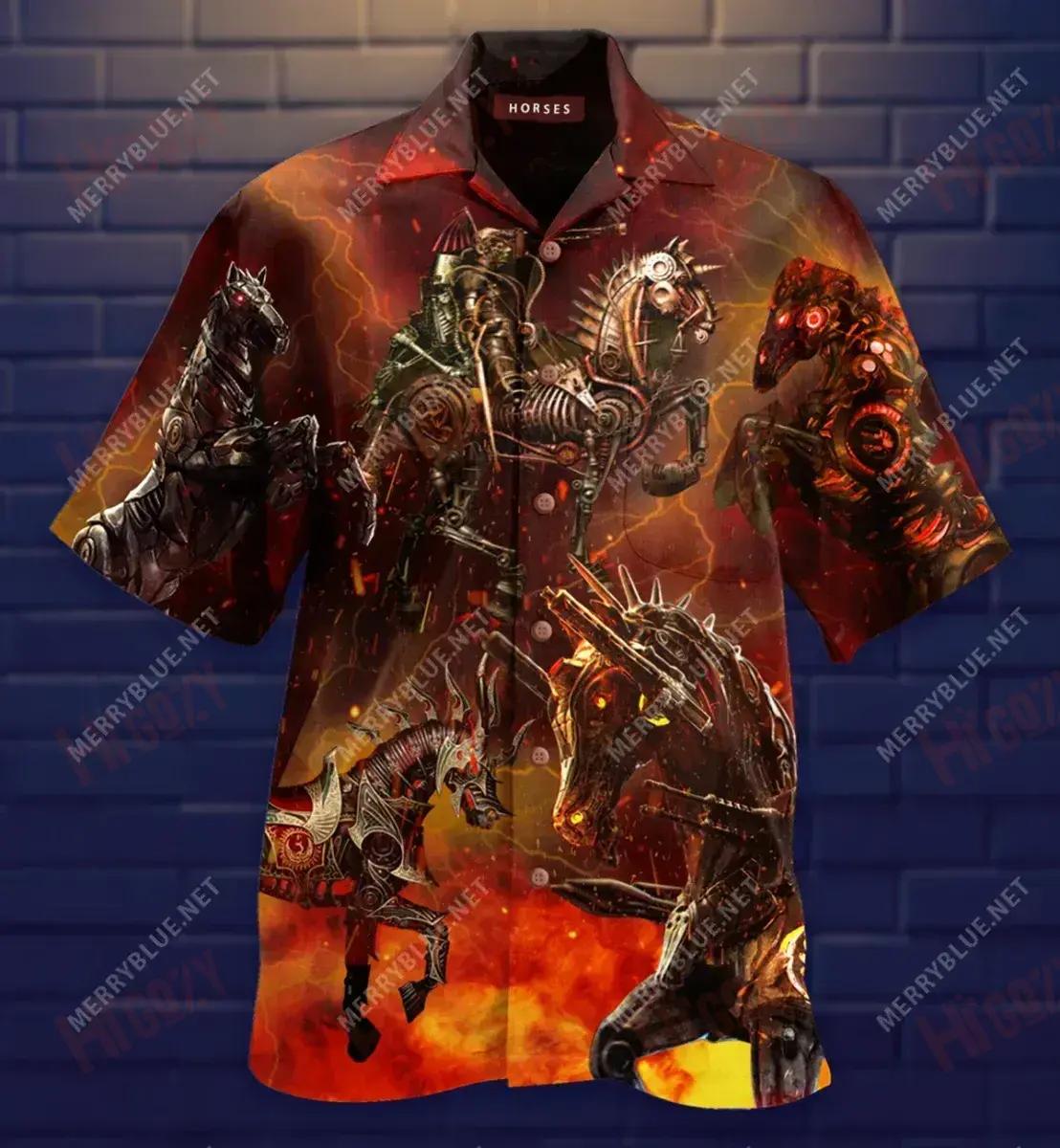 Armúr Capall Ridirí Léine Muinchille Gearr Unisex Caitheamh aimsire T Léinte Haváís Oirbheartaíochta Léine Haváise Léinte Greannmhar haváíais, Bronntanas Léine haváíais, Bronntanas Nollag