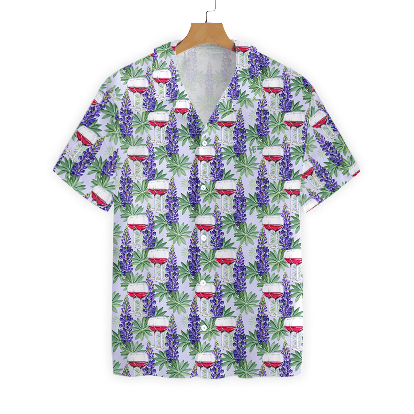 Faint Wine Floral Tree Pattern Hawaiian Shirt,Hawaiian Shirt Gift, Christmas Gift