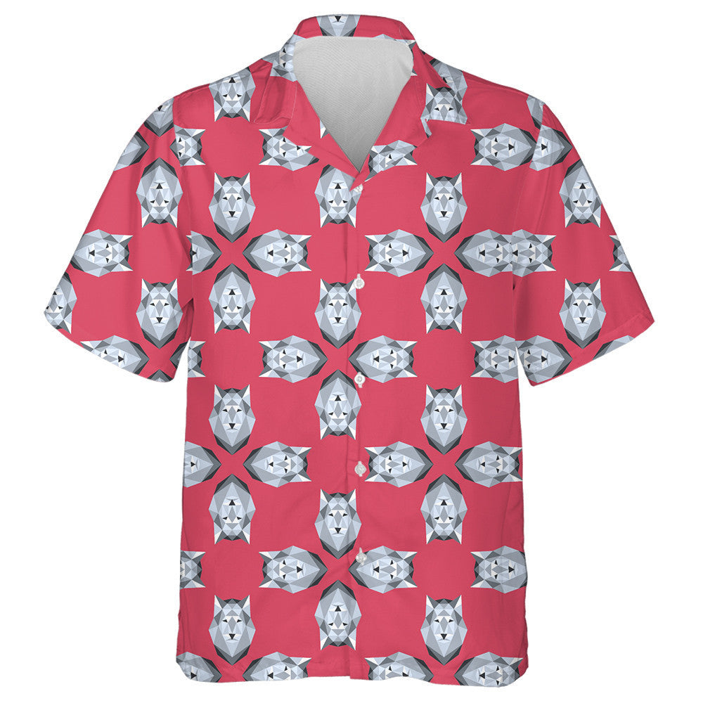 Animal Wolf Geometry Low Poly Design Hawaiian Shirt, Hawaiian Shirt Gift, Christmas Gift