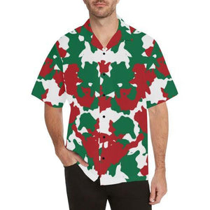 Christmas Color Green And Red Camo Design Hawaiian Shirt, Hawaiian Shirt Gift, Christmas Gift.