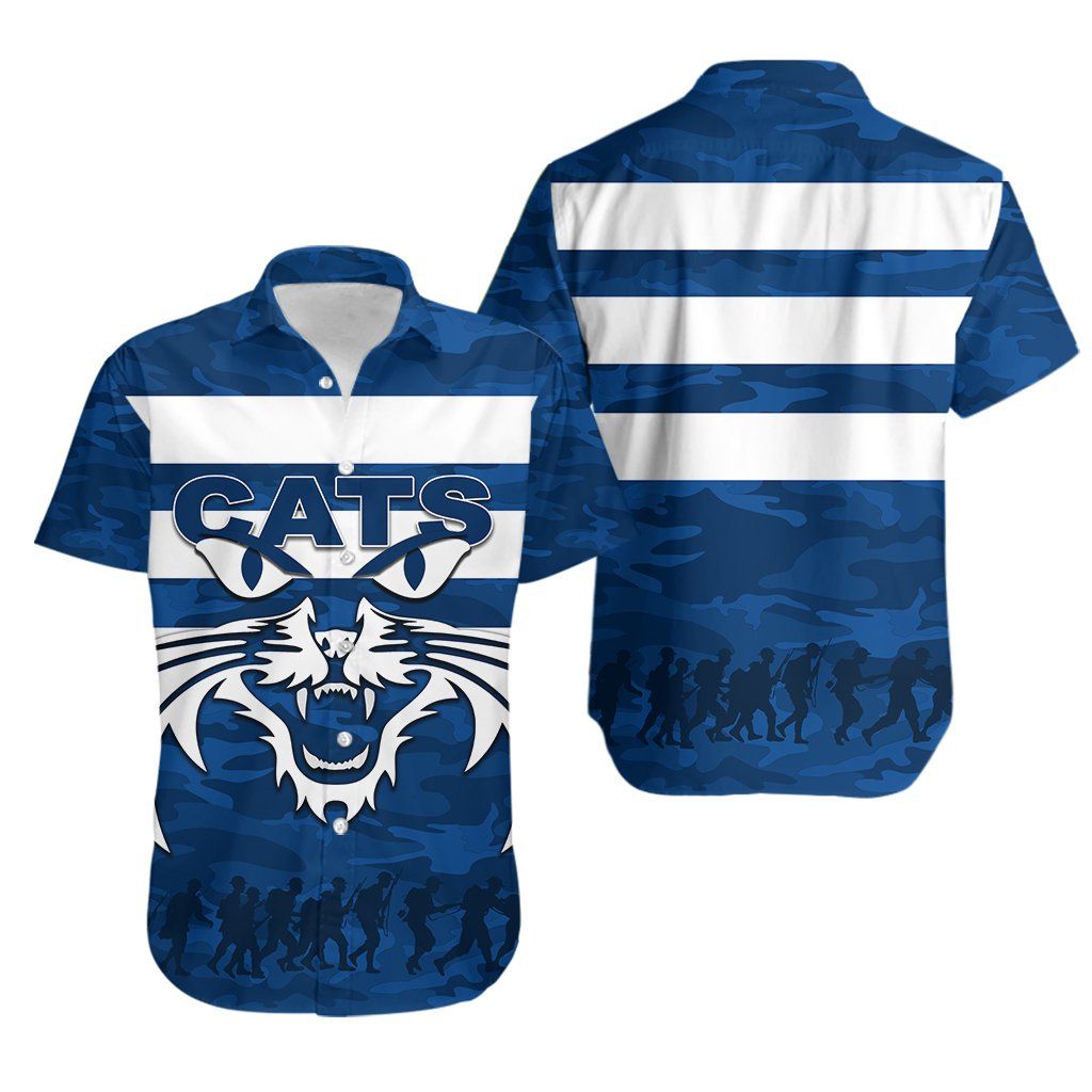 Cats Hawaiian Aloha Shirt Anzac Day Army Patterns Th4 Hawaiian Shorts Beach Short Sleeve, Hwaiian For Gift