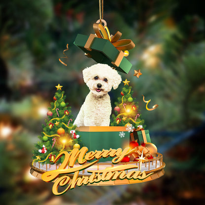 Bichon Frise-Christmas Gifts & dogs Hanging Christmas Plastic Hanging Ornament, Christmas Ornament Gift, Christmas Gift, Christmas Decoration