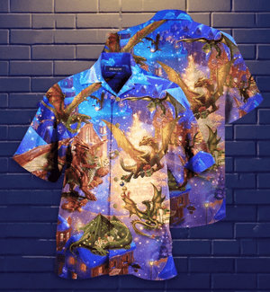 Design Hawaiian Shirt Christmas Dragon Believe In Magic, Hawaiian Shirt Gift, Christmas Gift