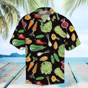 Amazing Vegan Cut In Half On Black Background Hawaiian Shirt, Hawaiian Shirt Gift, Christmas Gift