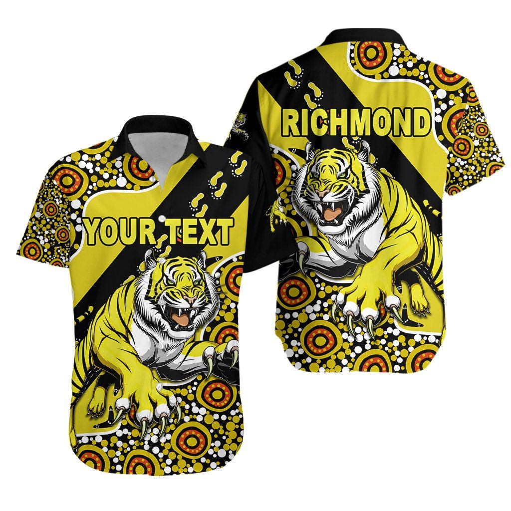 Léine Aloha Haváís Richmond Tigers Dúchasacha K8 Shorts Haváís Muinchille Gearr Trá, Bronntanas Léine Haváís, Bronntanas Nollag