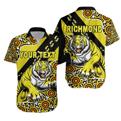 Léine Aloha Haváís Richmond Tigers Dúchasacha K8 Shorts Haváís Muinchille Gearr Trá, Bronntanas Léine Haváís, Bronntanas Nollag