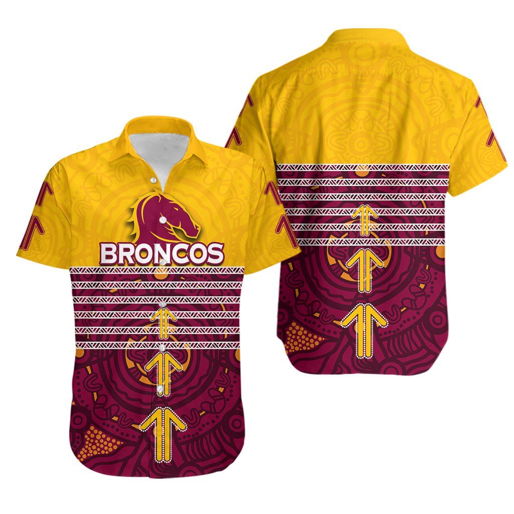 Brisbane Broncos Hawaiian Aloha Shirt Aboriginal Special Th4 Hawaiian Shorts Beach Short Sleeve,Hawaiian Shirt Gift, Christmas Gift