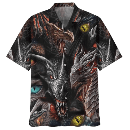 Dark Dragon Background Design Hawaiian Shirt,Hawaiian Shirt Gift, Christmas Gift