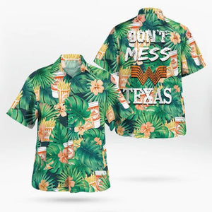 Whataburger Tropical Monstera Hibiscus Do Not Mess Texas Hawaiian Shirt, Hawaiian Shirt Gift, Christmas Gift