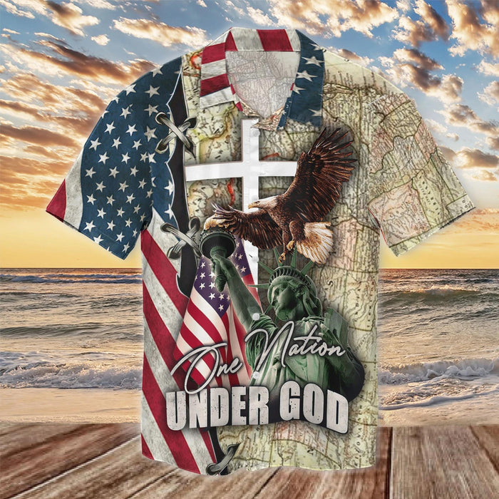 America One Nation Under God Hawaiian Shirt, Hawaiian For Gift