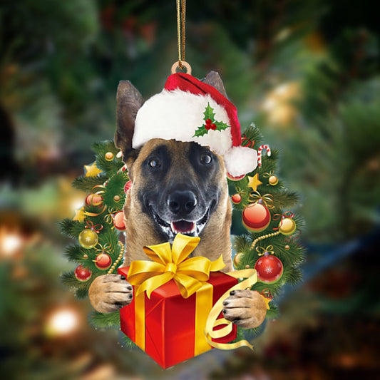Belgian Shepherd-Dogs give gifts Hanging Christmas Plastic Hanging Ornament, Christmas Ornament Gift, Christmas Gift, Christmas Decoration