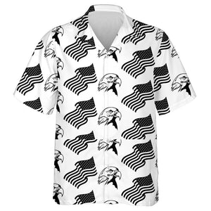 White And Black Headed Eagle With The Flag Hawaiian Shirt, Hawaiian Shirt Gift, Christmas Gift