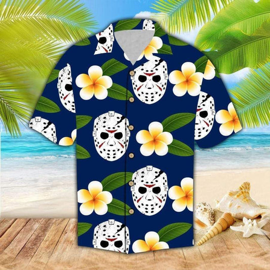 Hockey With Porcelain Flower Design Hawaiian Shirt, Hawaiian For Gift