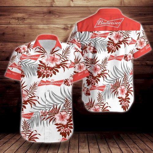 Budweiser Short Sleeve Hawaiian Shirt,Hawaiian Shirt Gift, Christmas Gift