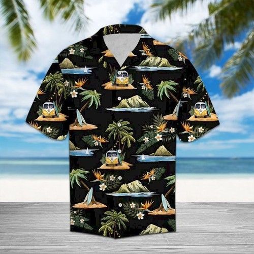 Caravan Palm Hawaiian Shirt Summer_Hawaiian Shirt Gift, Christmas Gift