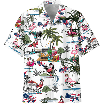 Go To The Beach Flamingo Style Design Hawaiian Shirt, Hawaiian Shirt Gift, Christmas Gift